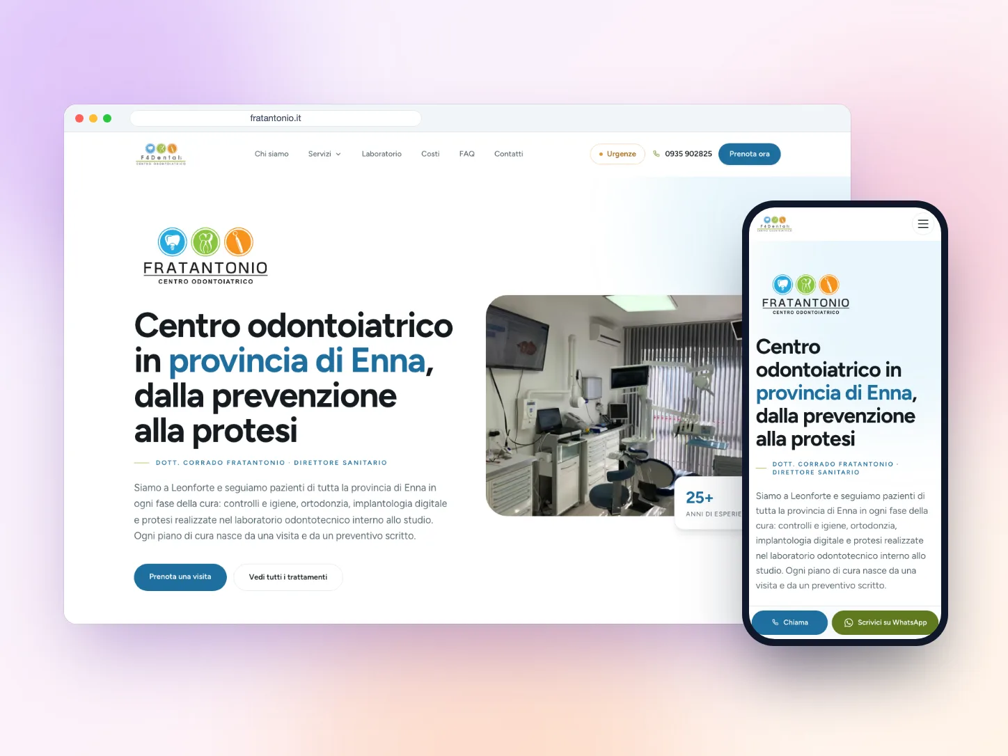 Sito Web per F4 Dental S.r.l., azienda di servizi a Leonforte (EN) — VIS Digital