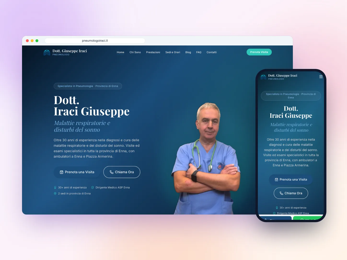Sito Web per Dott. Giuseppe Iraci, azienda di servizi ad Enna — VIS Digital